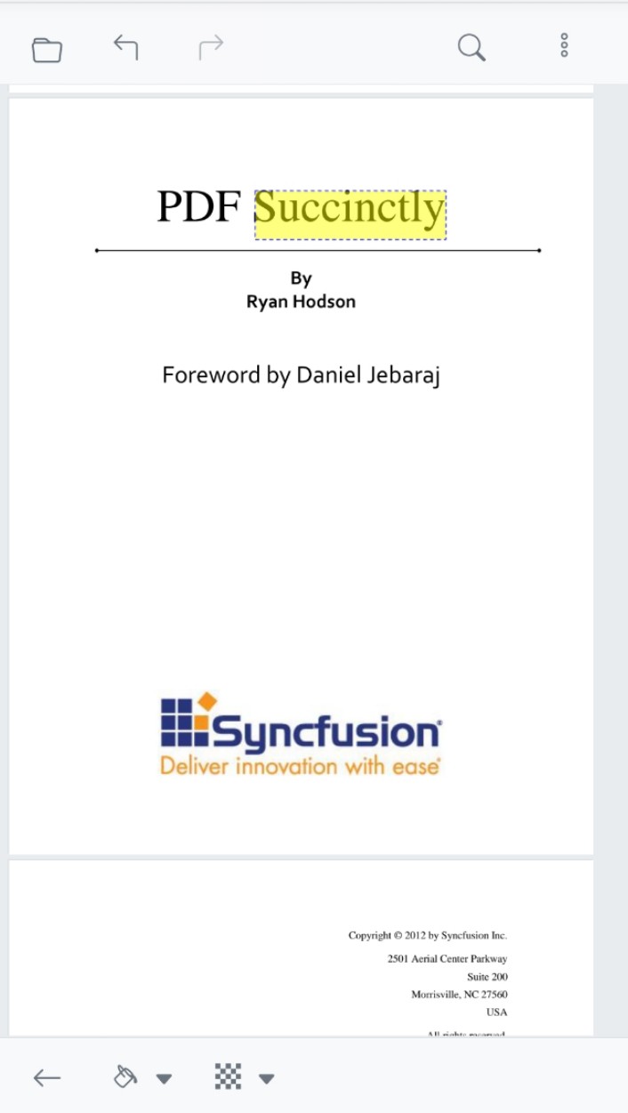 Text markup applied to selected text in Blazor SfPdfViewer