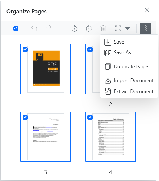 Organize mobile options