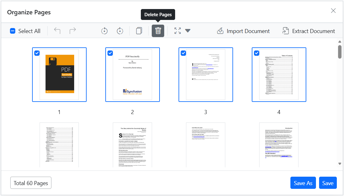 Delete pages