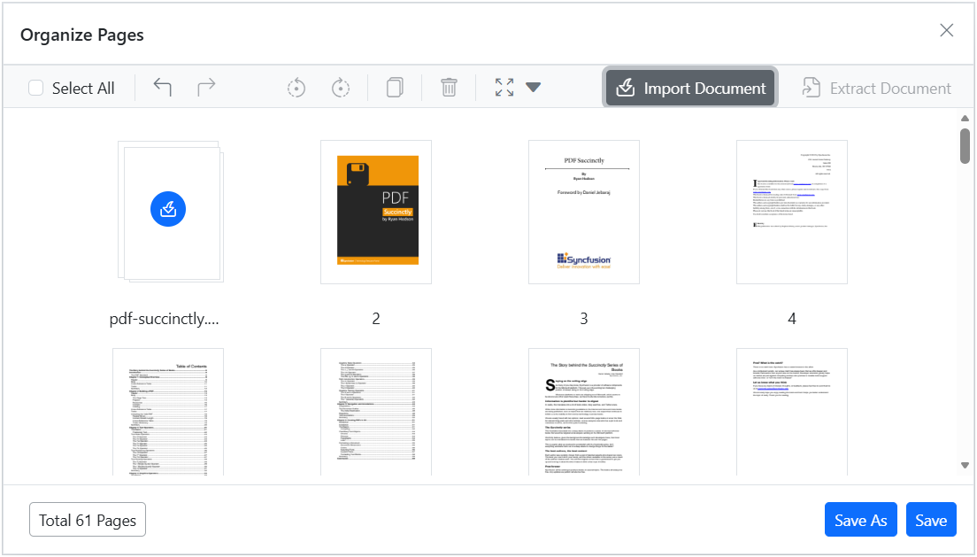 Import pages
