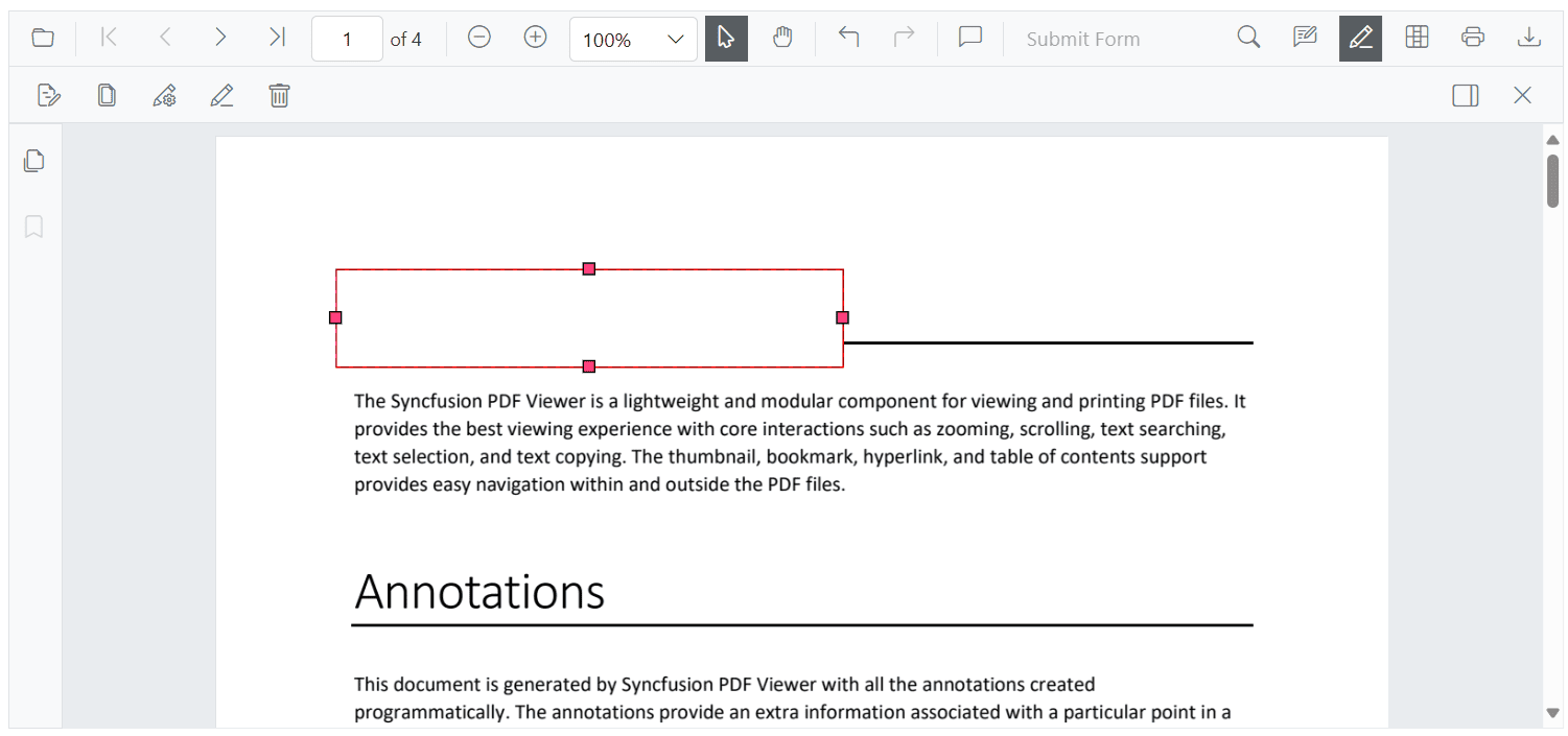 Drawing a redaction region over page content