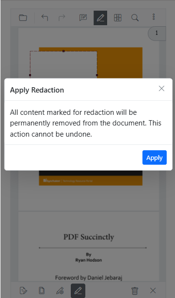 Apply Redaction Dialog