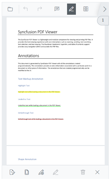 Enable redaction toolbar for mobile