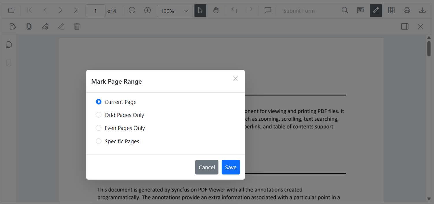 Page Redaction Panel