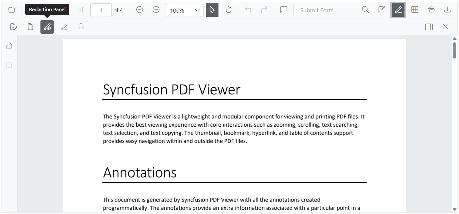 Redaction Property Panel Icon