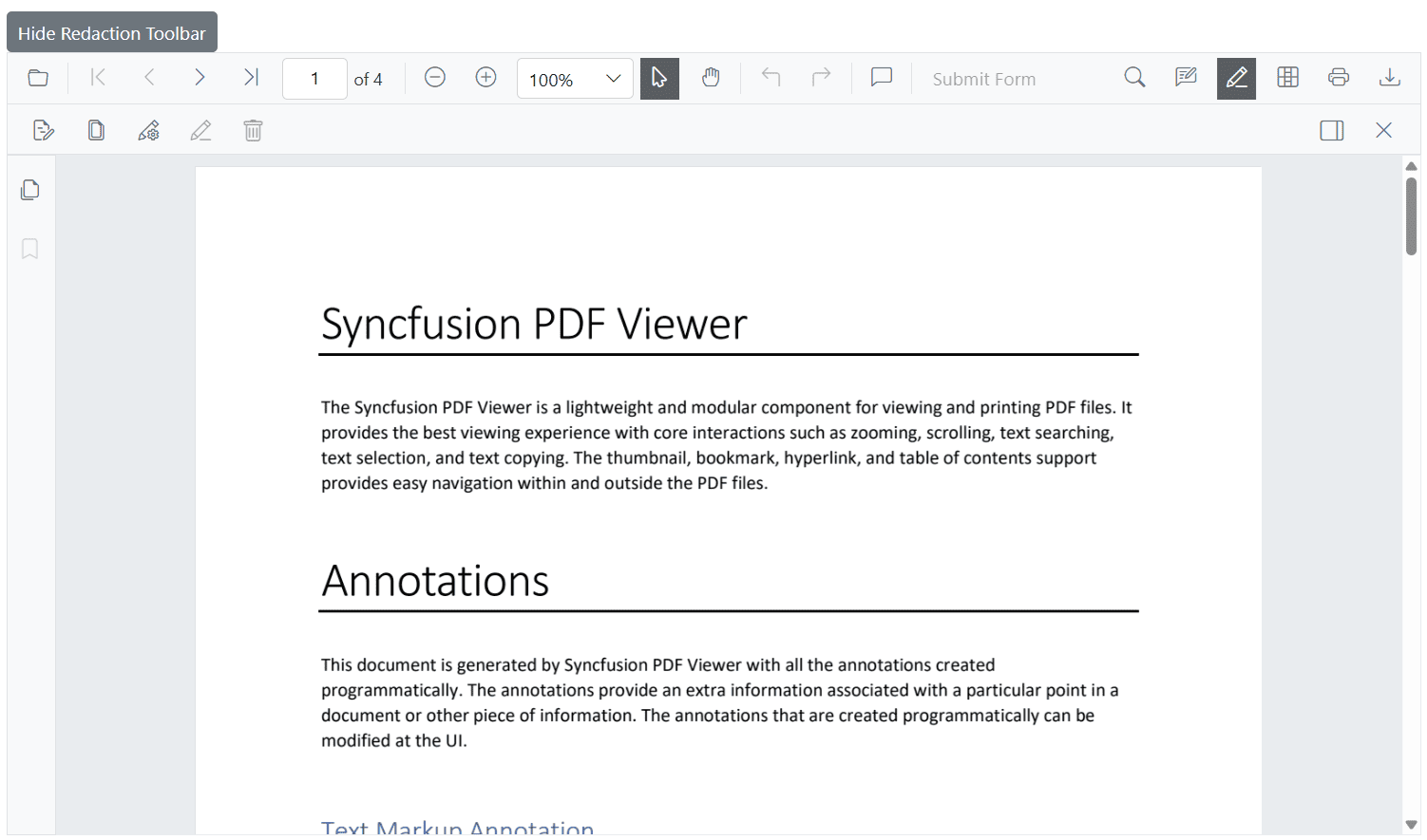 Programmatically show the Redaction toolbar