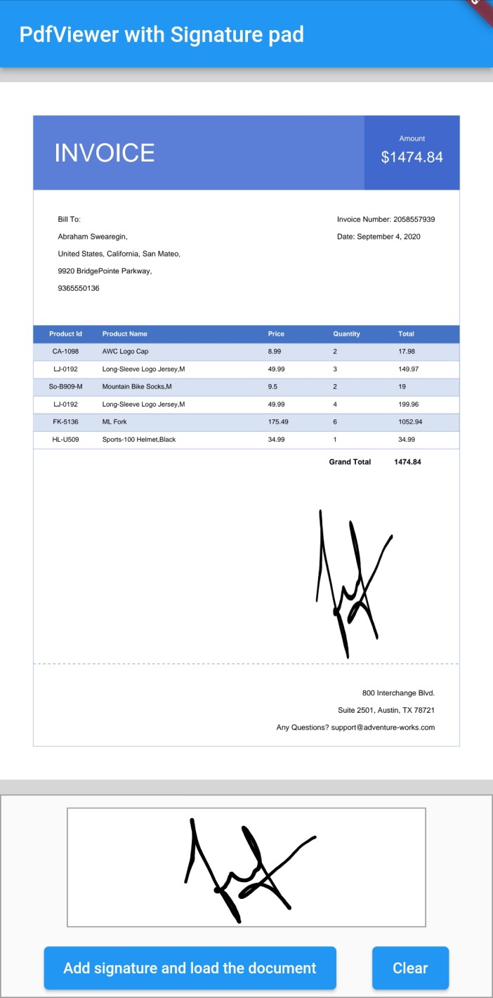 PDF Viewer with Signature Pad