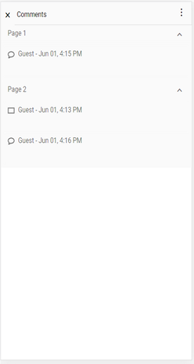 Comment panel displayed