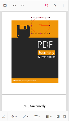 Measurement annotation placed on the page