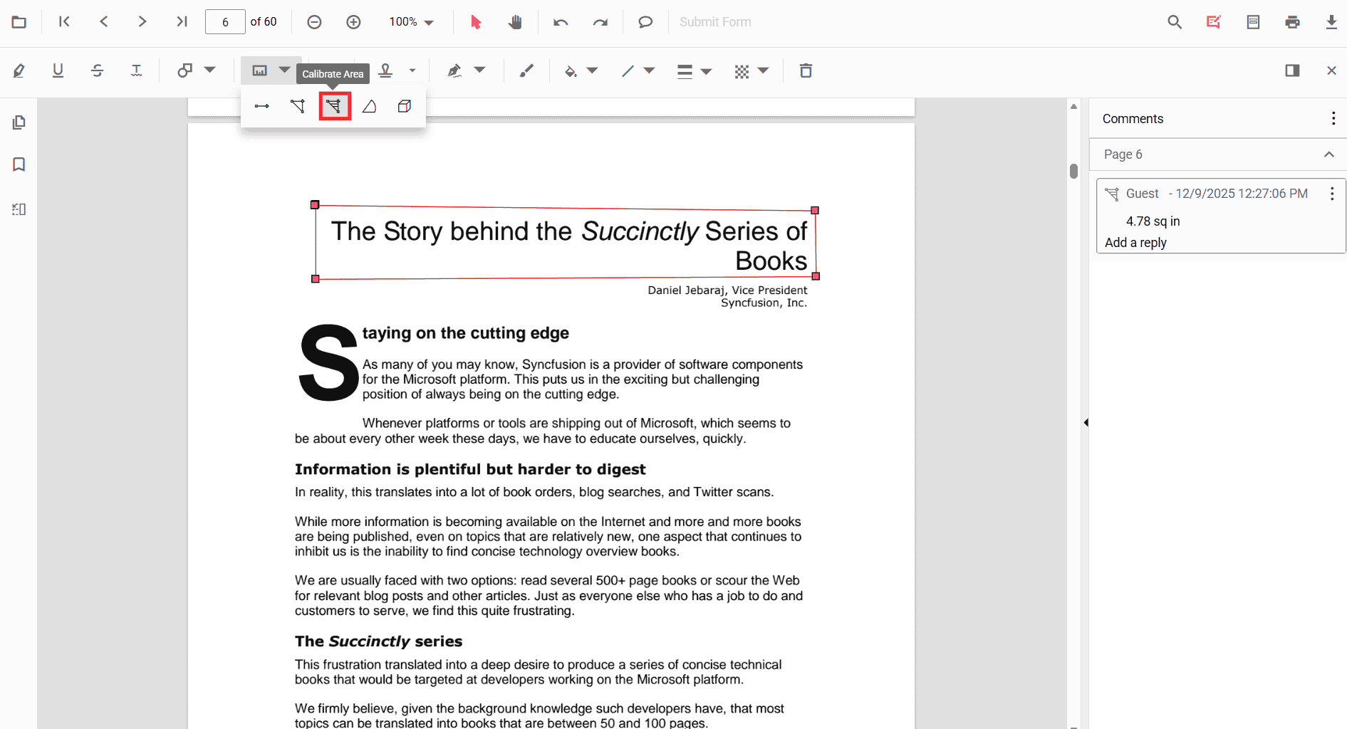 Area annotations overview