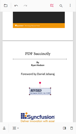 Stamp annotation added on the page