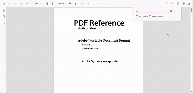 Dynamic text search in progress