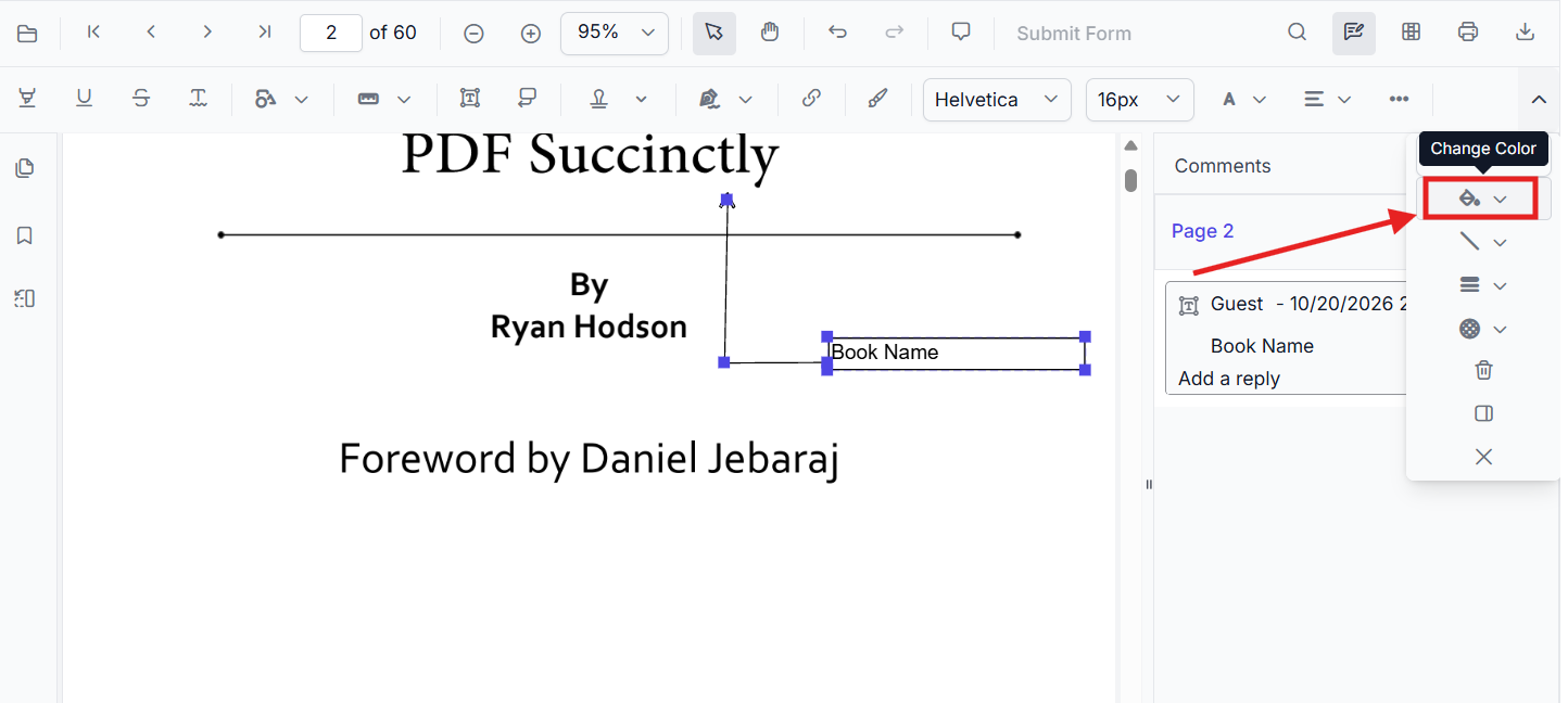 Color control for a selected Callout Annotation