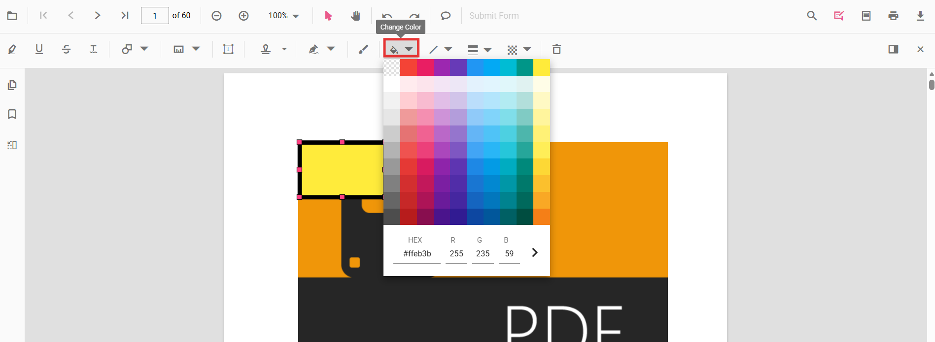 Edit fill color for shapes