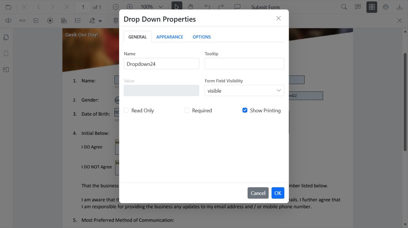 DropDown style from UI
