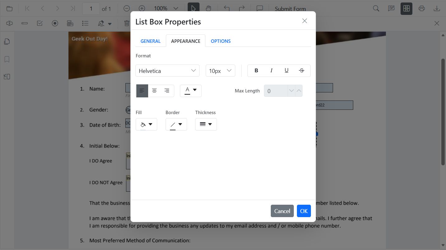 ListBox style from UI