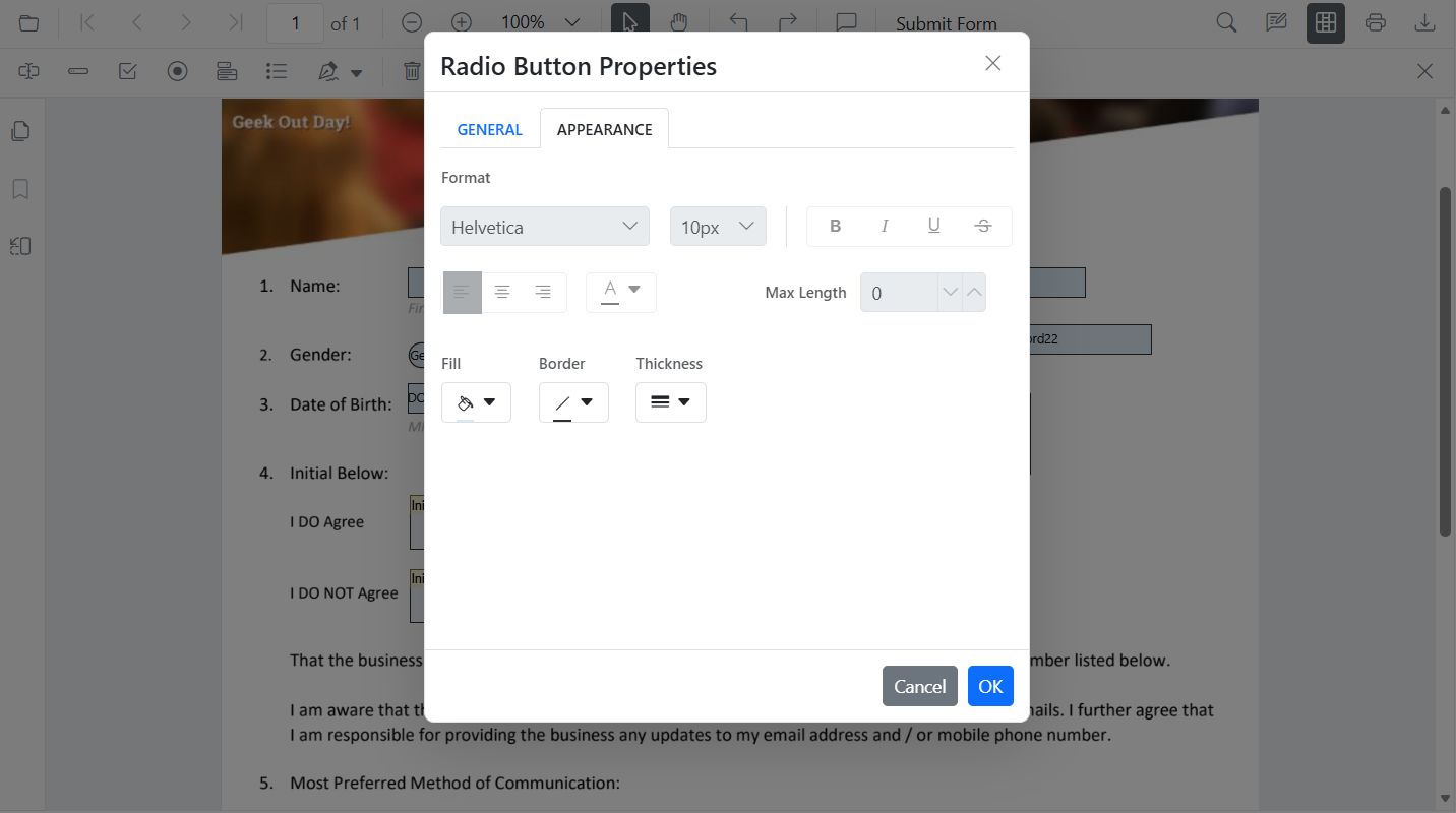 RadioButton style from UI