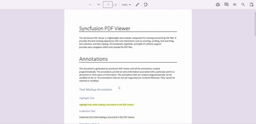 Annotations comments Built-in toolbar