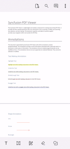 Annotations comments Built-in toolbar