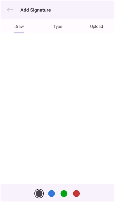 Signature pad modal view mobile