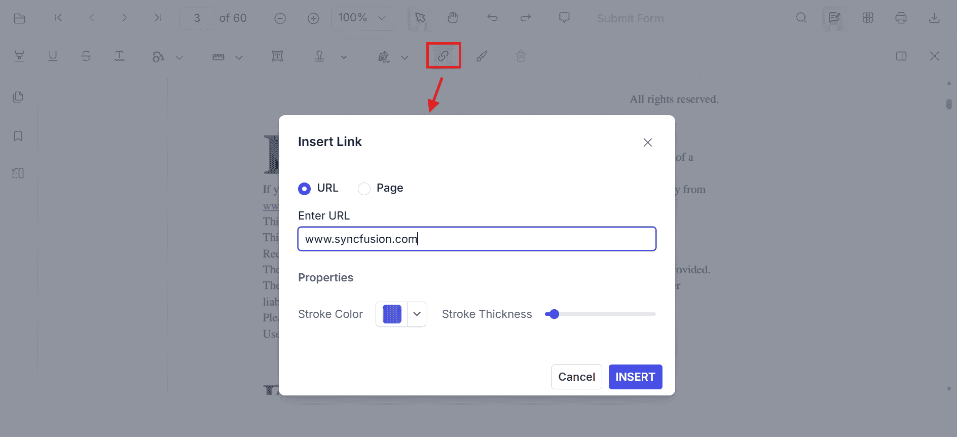 Add Link dialog