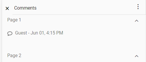 Close the comment panel