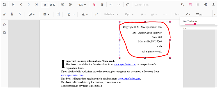 Change ink thickness