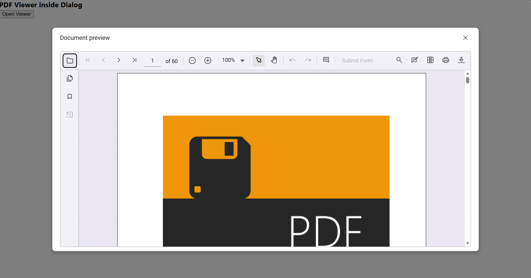 PDF Viewer in dialog