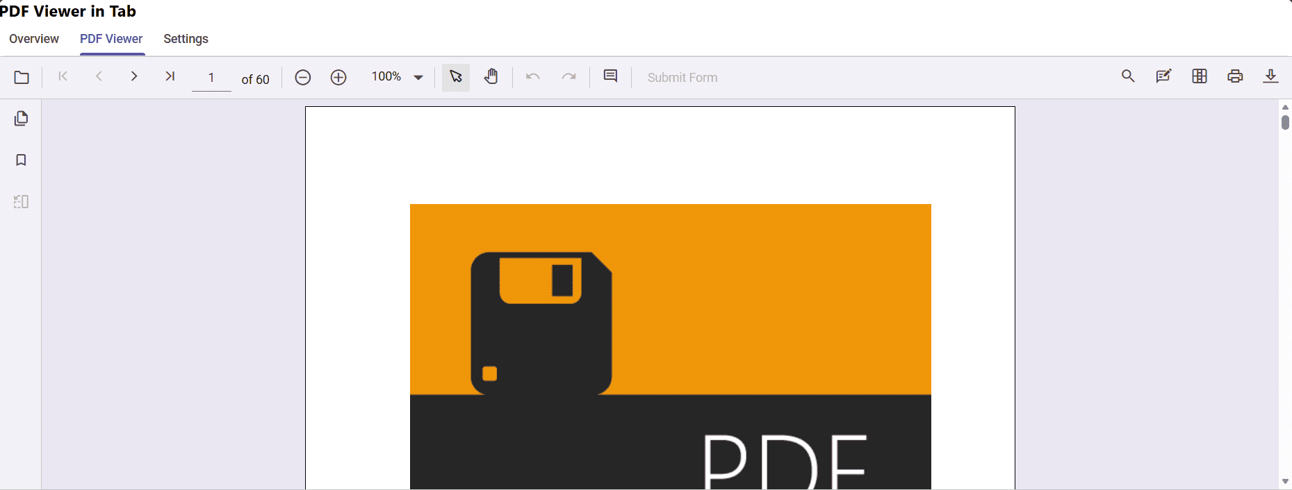 PDF Viewer in tab