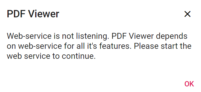 Web-service is not listening error in React PDF Viewer