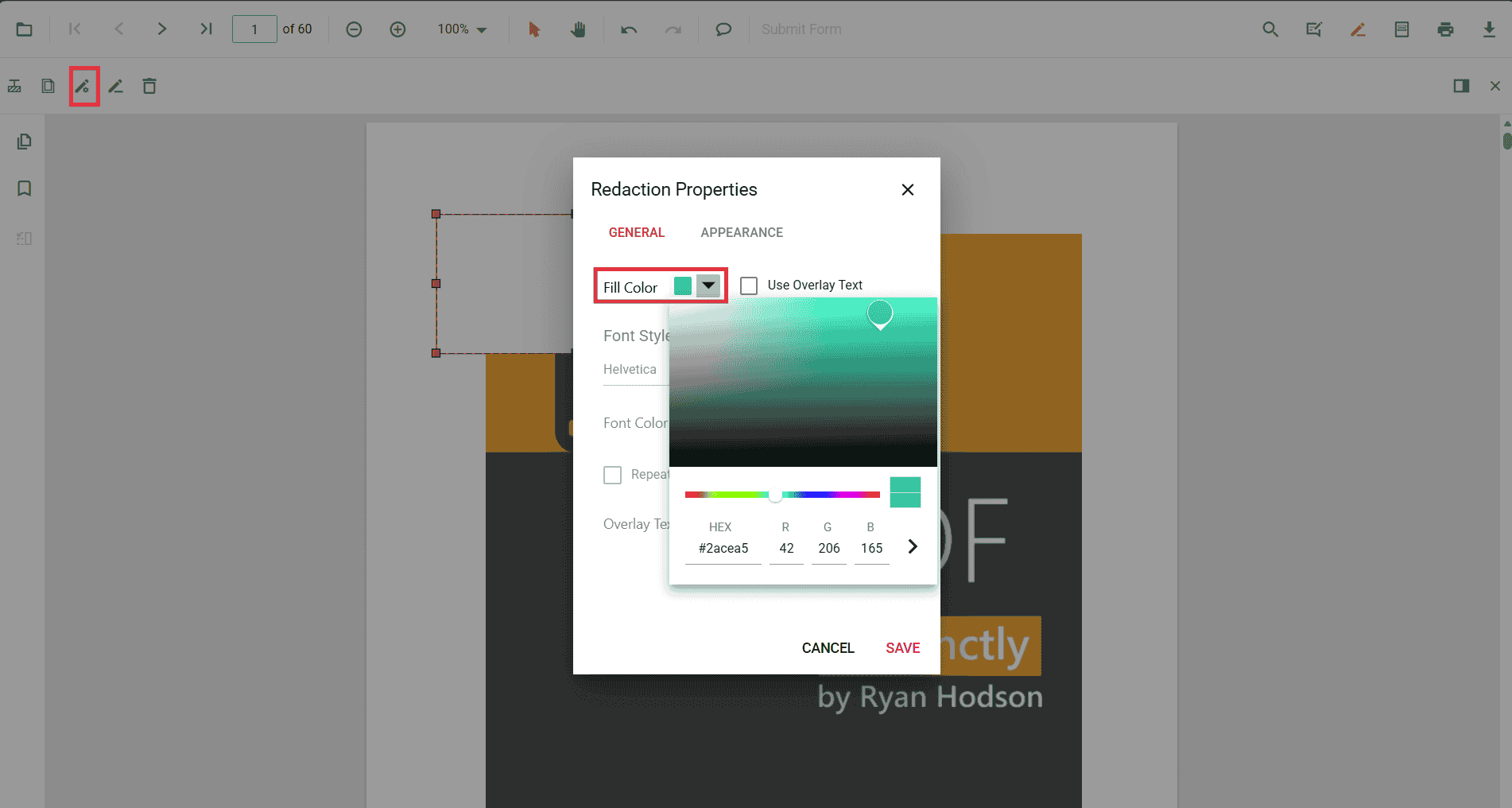 Fill Color in General Tab
