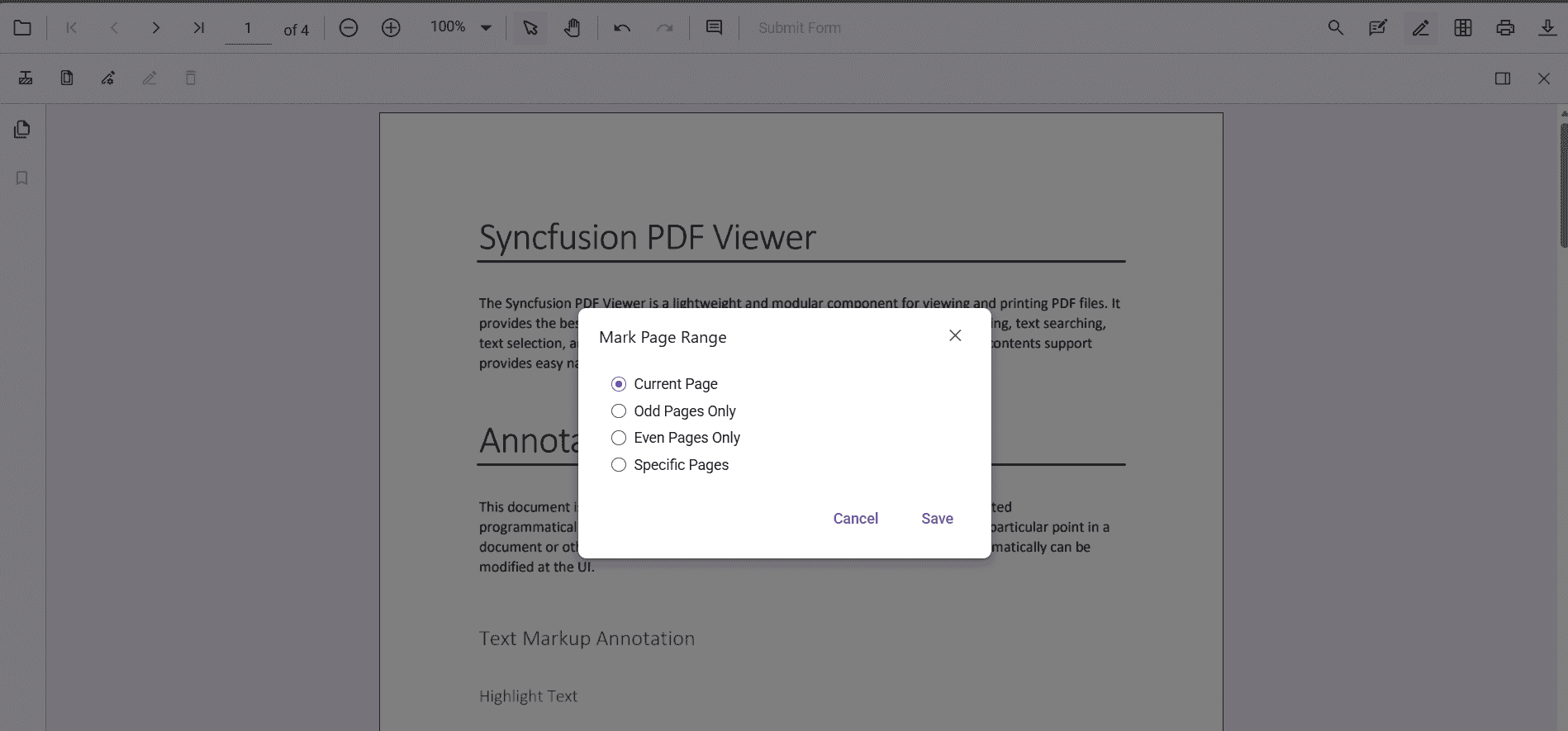 Page Redaction Panel