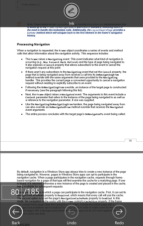 UWP Pdf Viewer in ink toolbar