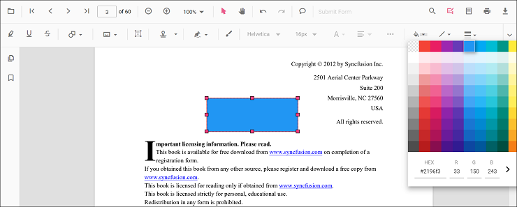 Edit fill color for shapes