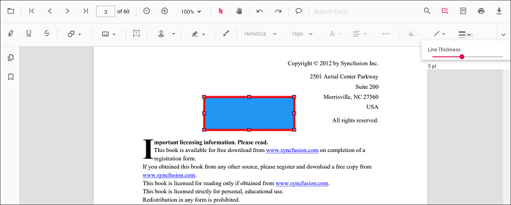 Edit thickness for shapes