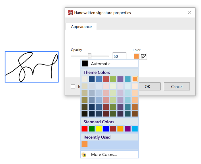 WPF PDF Viewer Edit Color of the Signature