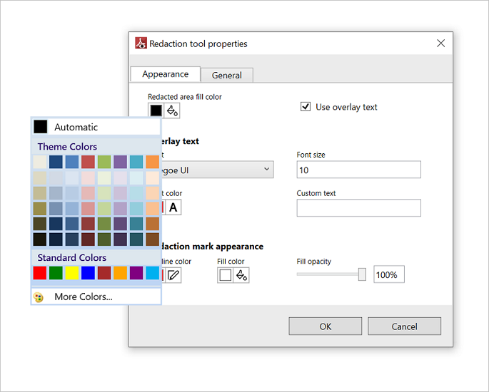 Redact fill color