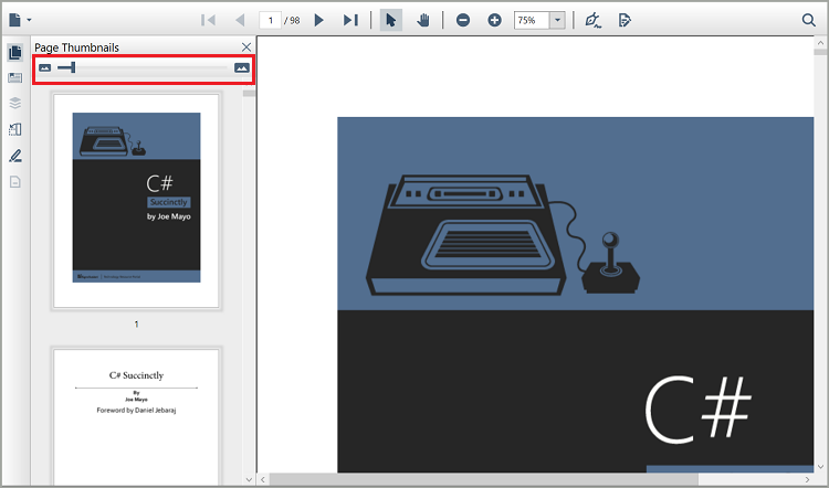 WPF PDF Viewer Resizing the Thumbnail Navigation