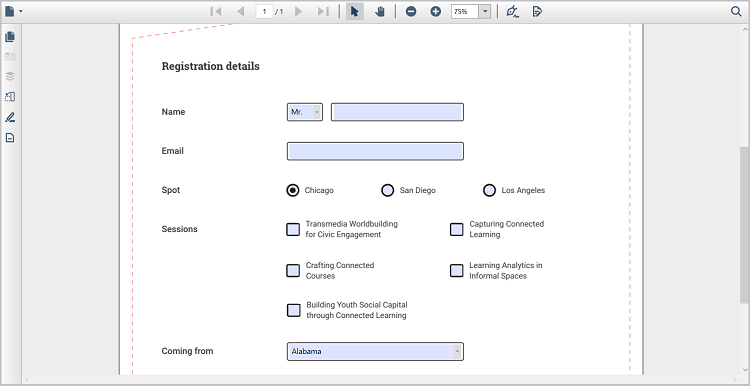 WPF PDF Viewer Form Filling