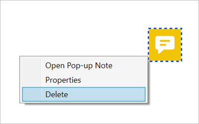 Delete sticky note annotation