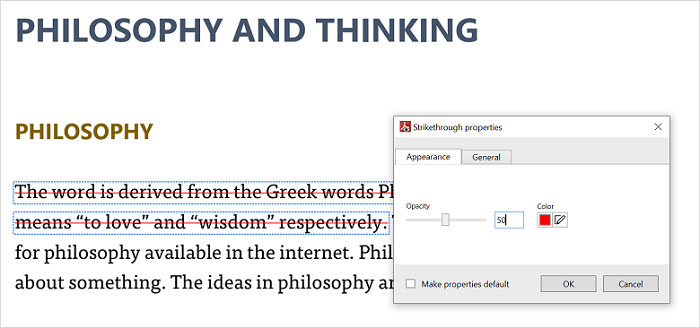 strikethrough annotation