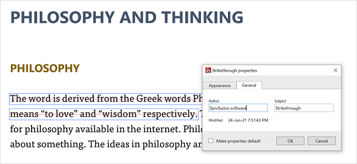 strikethrough annotation