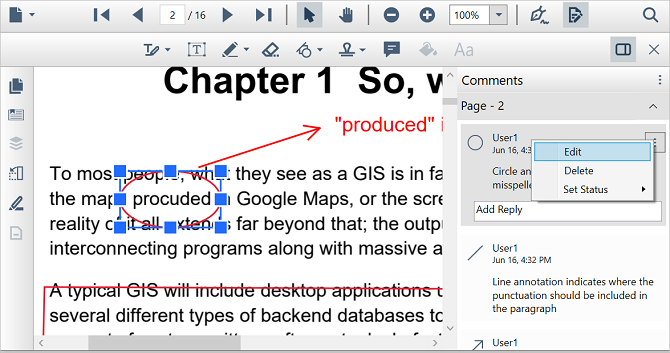 Editing the Comments