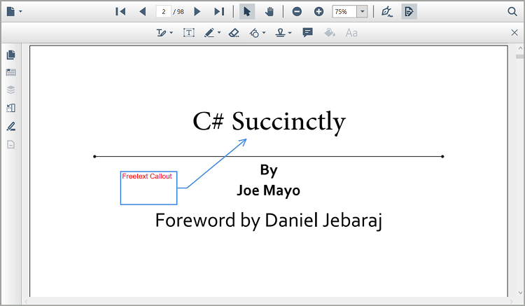Text Callout Annotation in WPF Pdf Viewer control | Syncfusion®