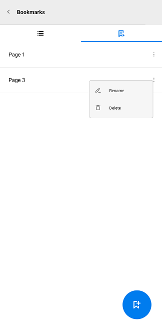 Bookmark context menu