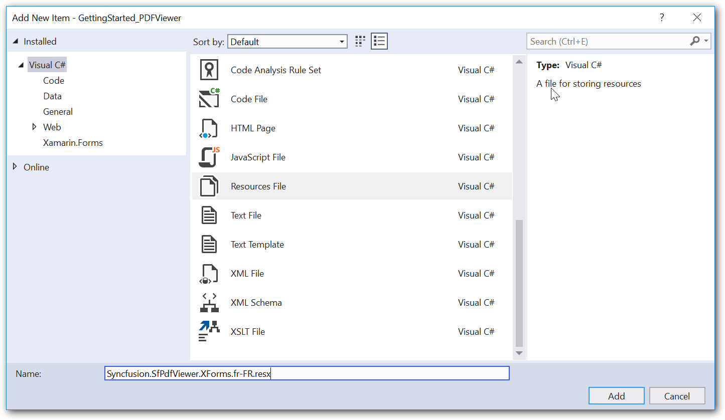 Adding resx file for PDF Viewer