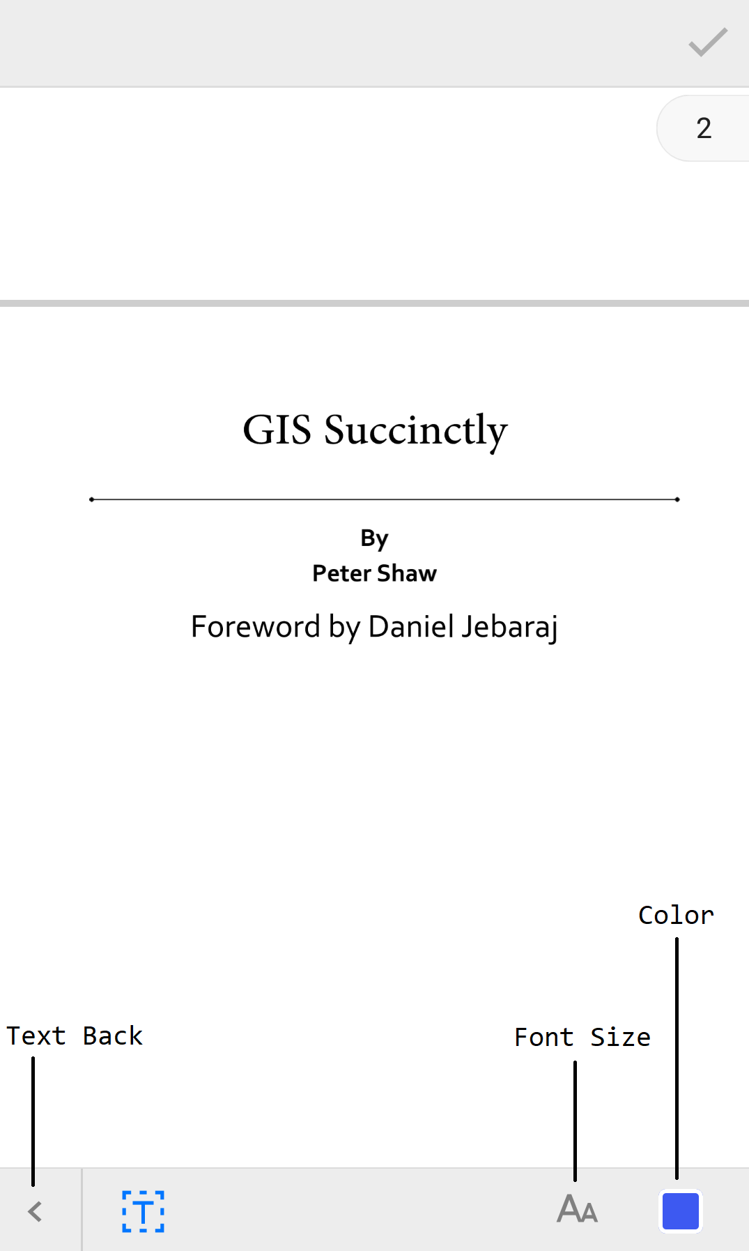 Free text annotation Toolbar