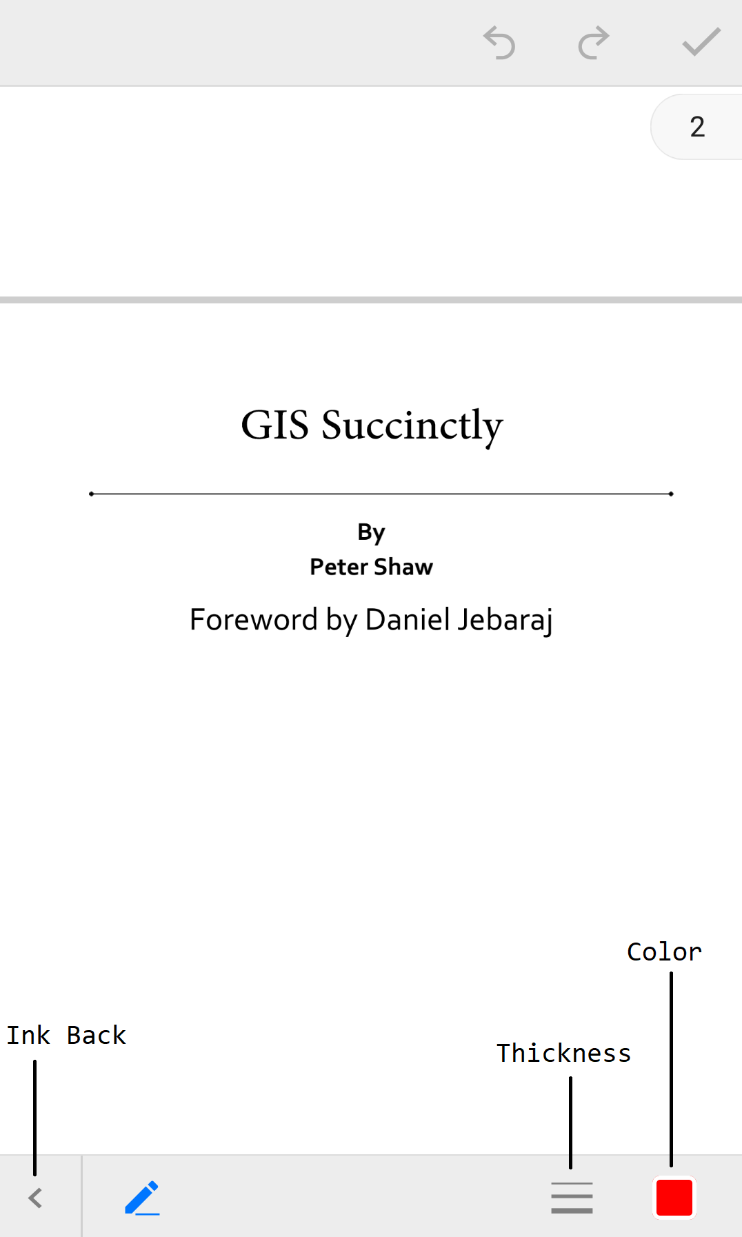 Ink annotation Toolbar