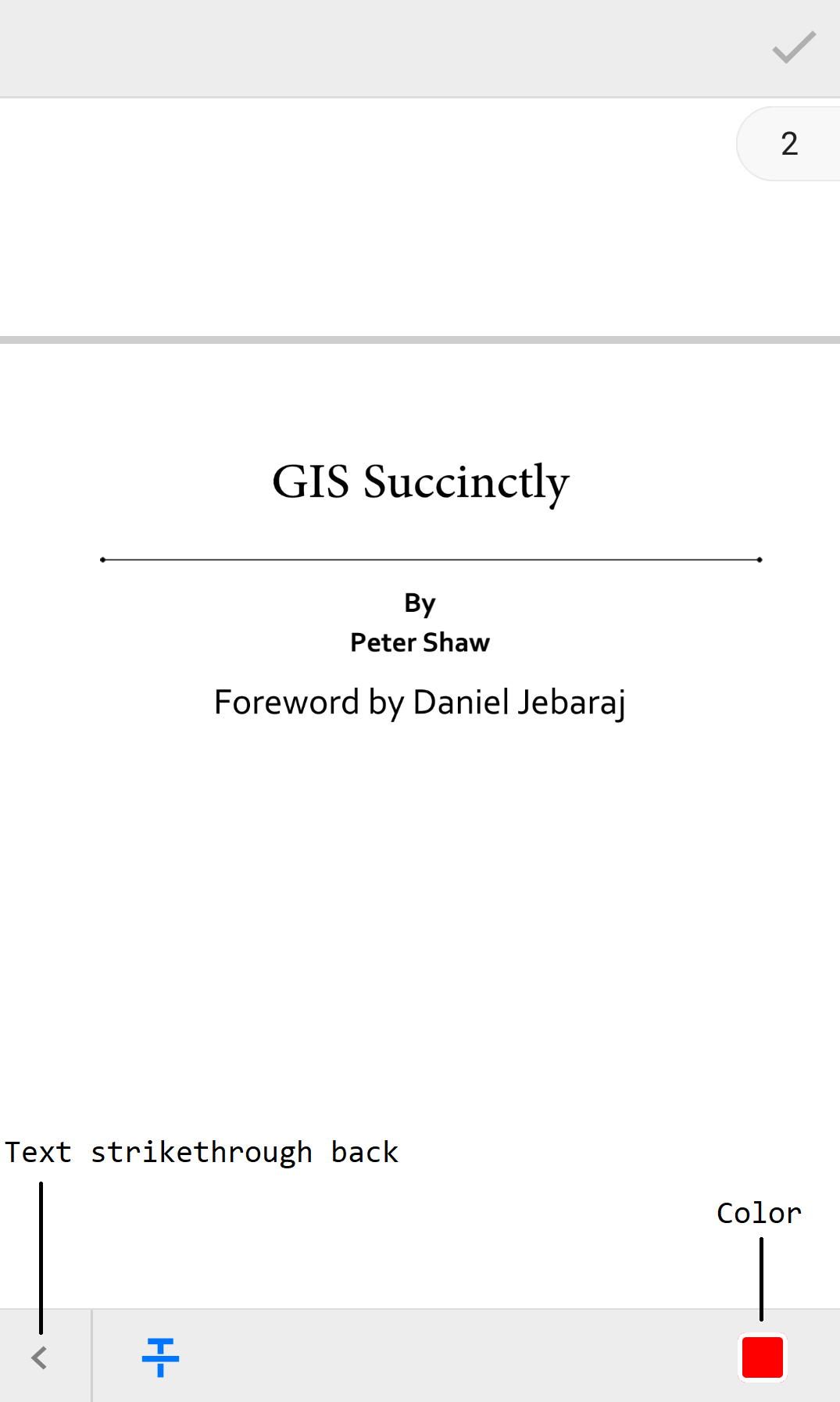 Strikethrough annotation Toolbar