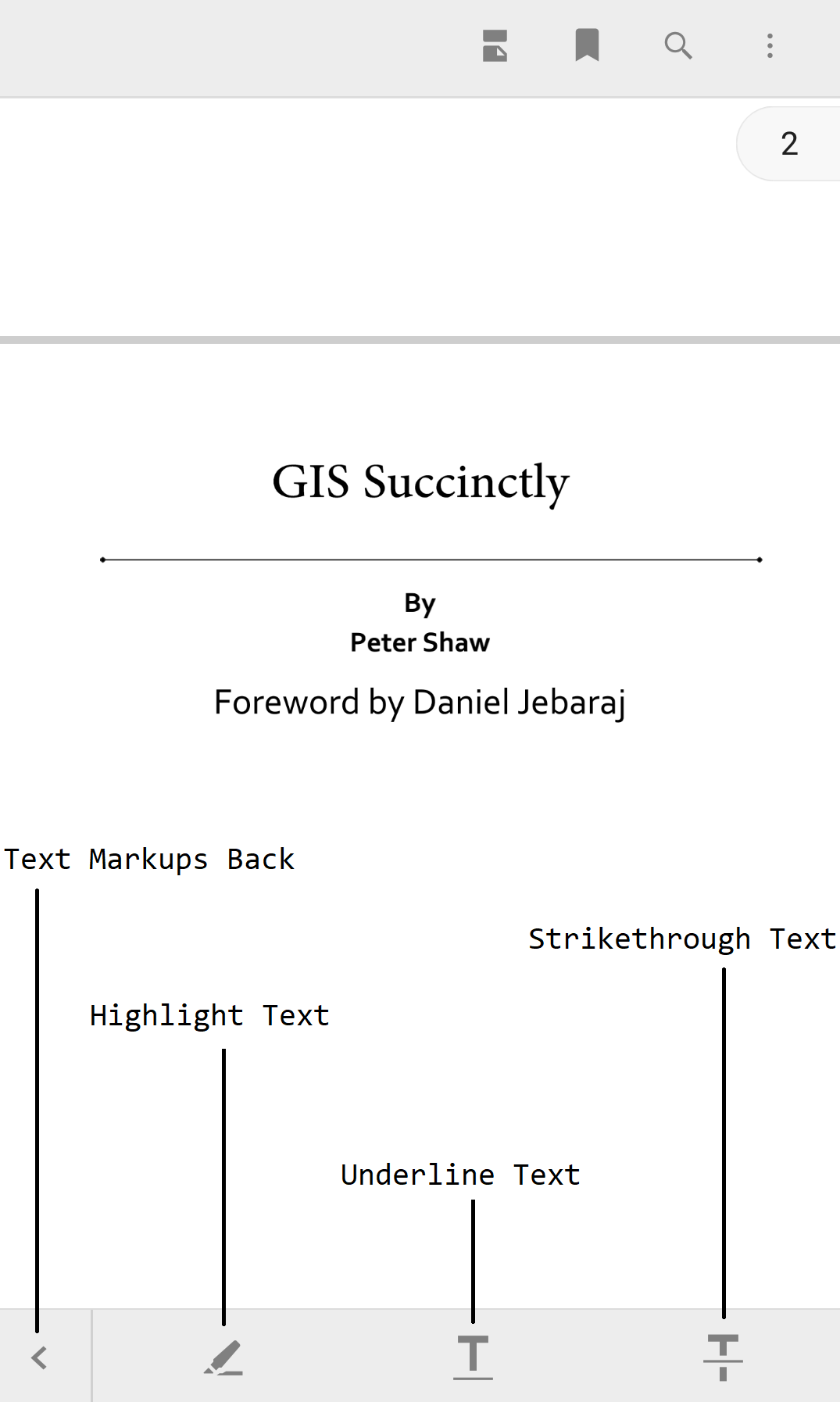 Text markup annotation Toolbar